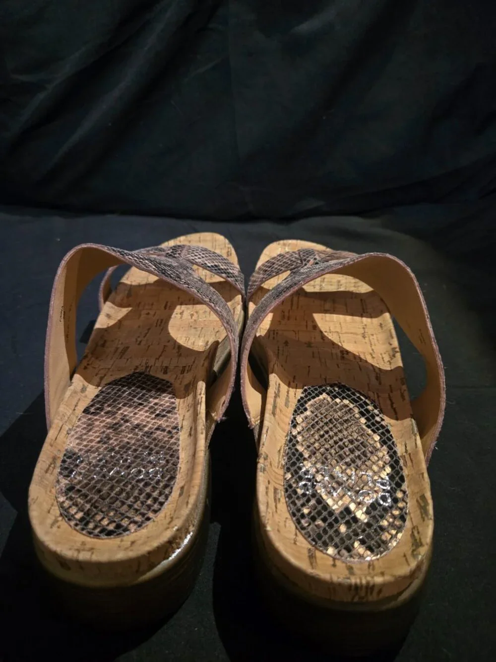 Donald Pliner Faina Metallic Python Cork Sandals 9 NIB $158